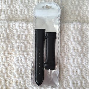 Leather Smartwatch 22mm Letsfit Fitness Band/ Strap Unisex Black-New